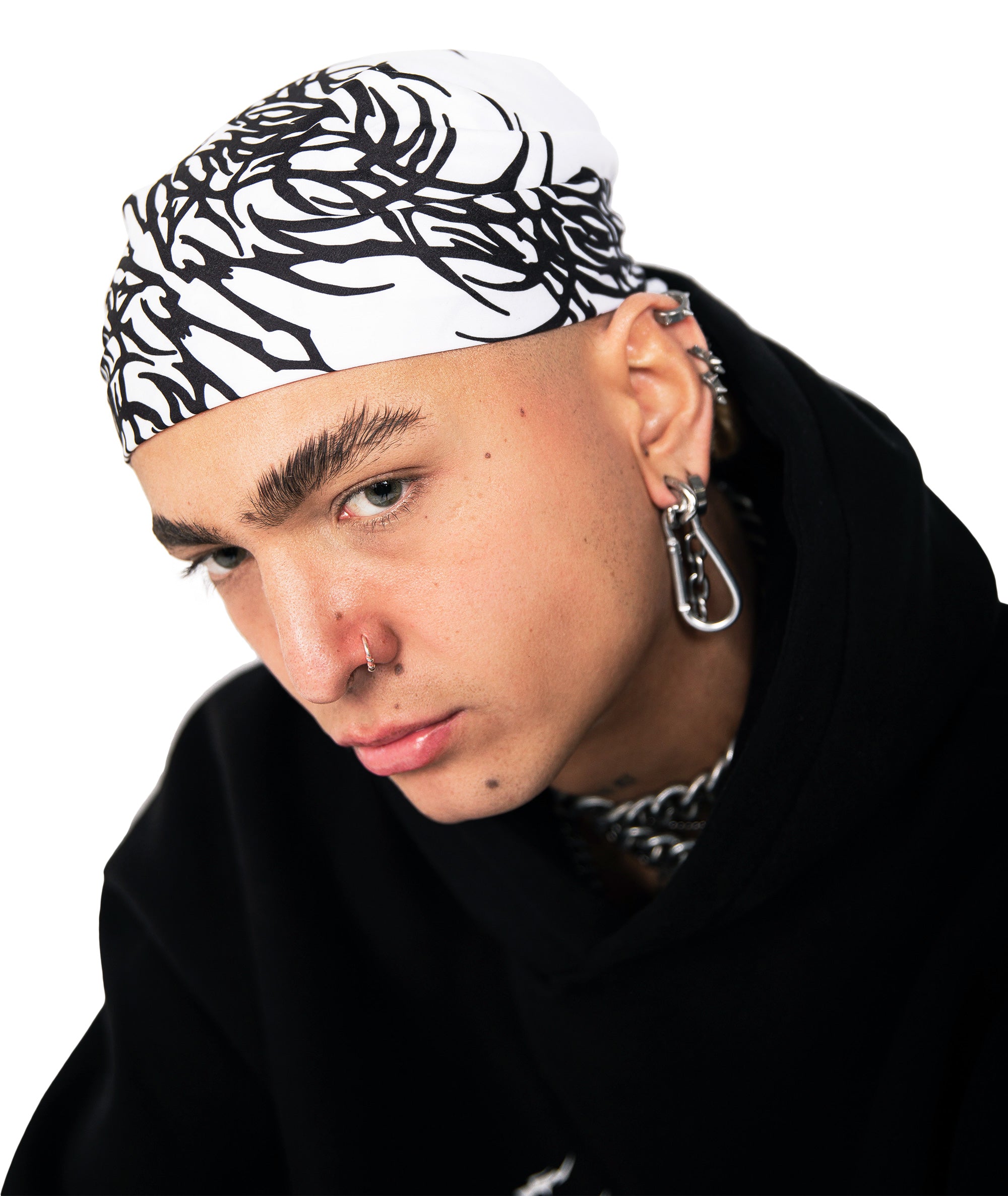 REVOLVER BANDANA - WHITE/BLACK | UNISEX