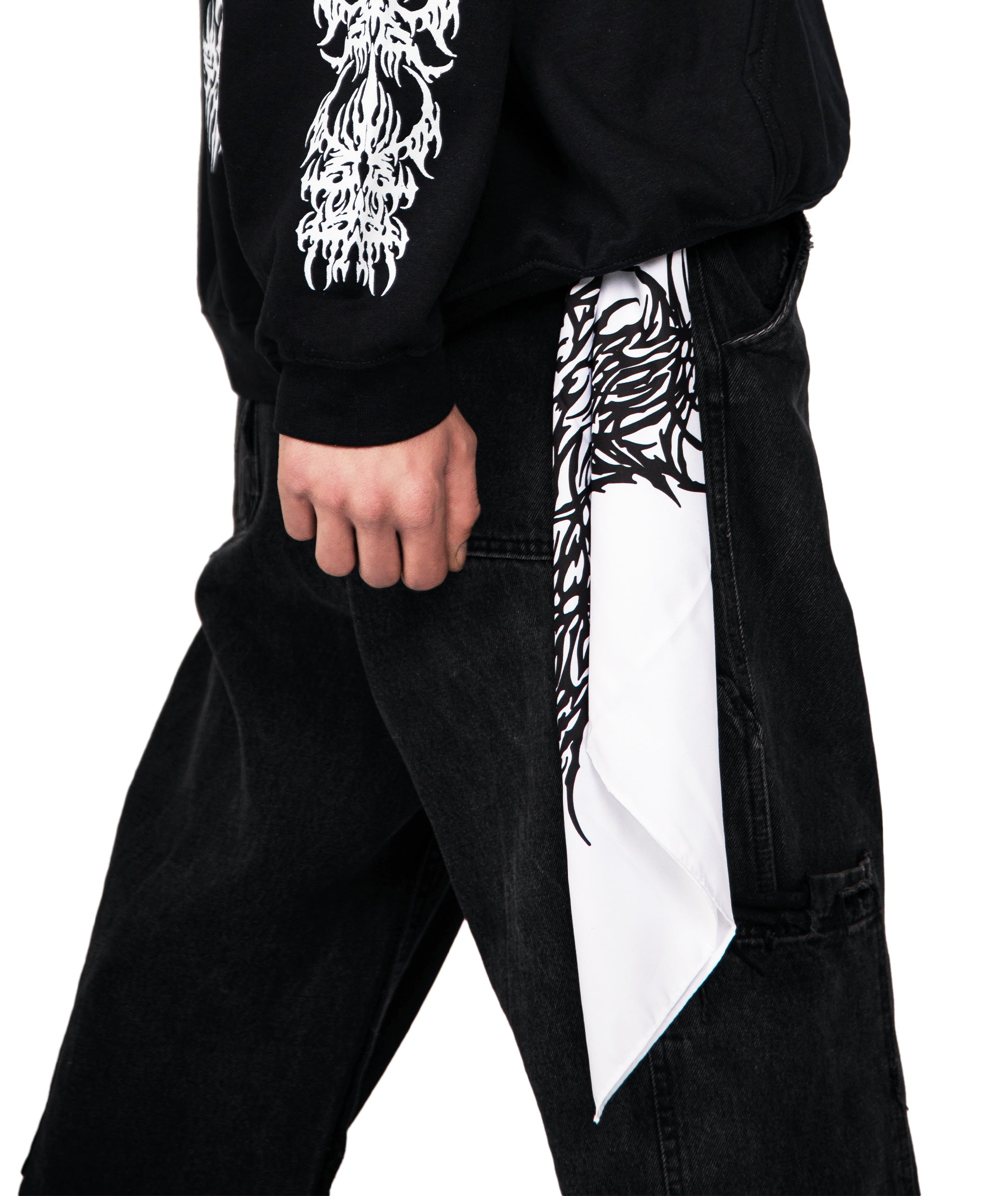 REVOLVER BANDANA - WHITE/BLACK | UNISEX
