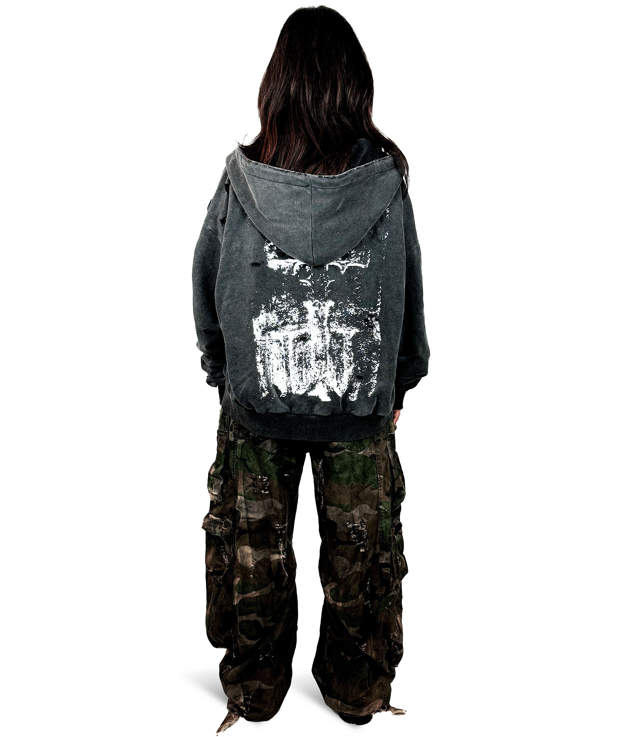 motor oil oversized camo pants r+