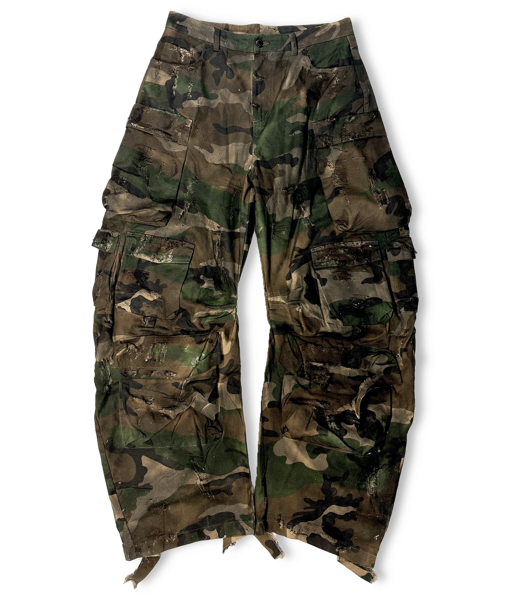 motor oil oversized camo pants r+