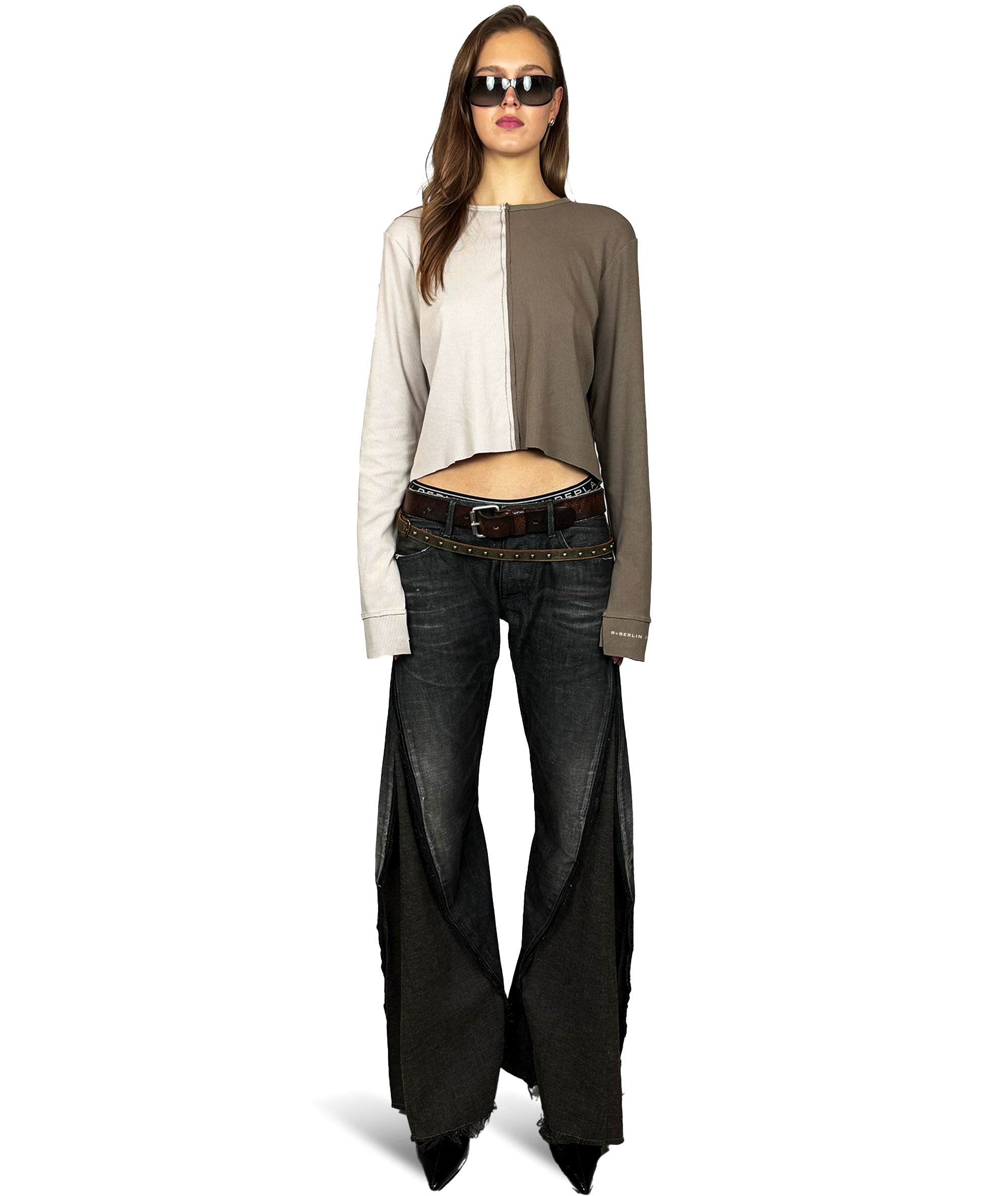 cropped longslevee with extra long sleeves