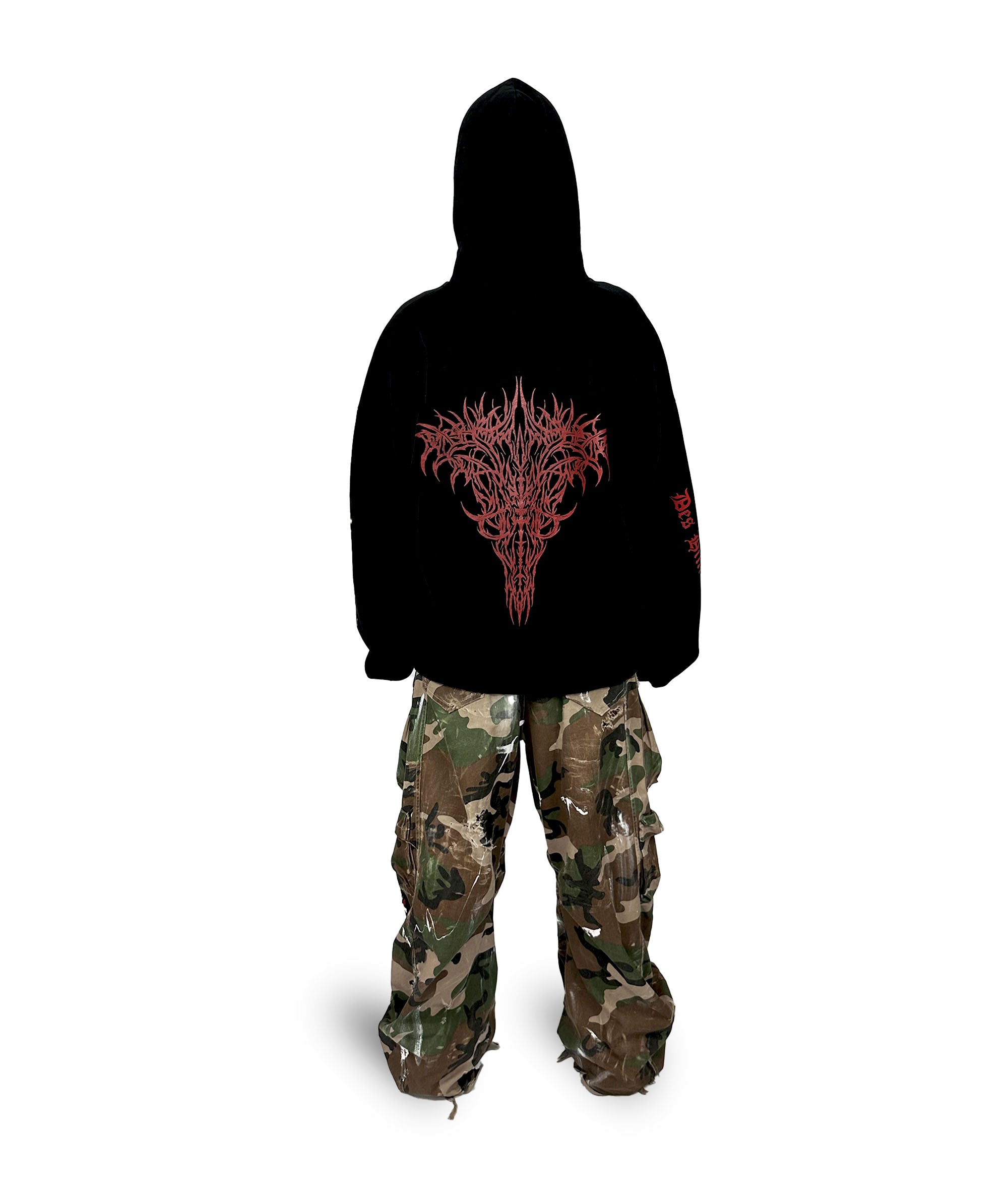 me(n)tal hoodie black red - ravemore berlin r+
