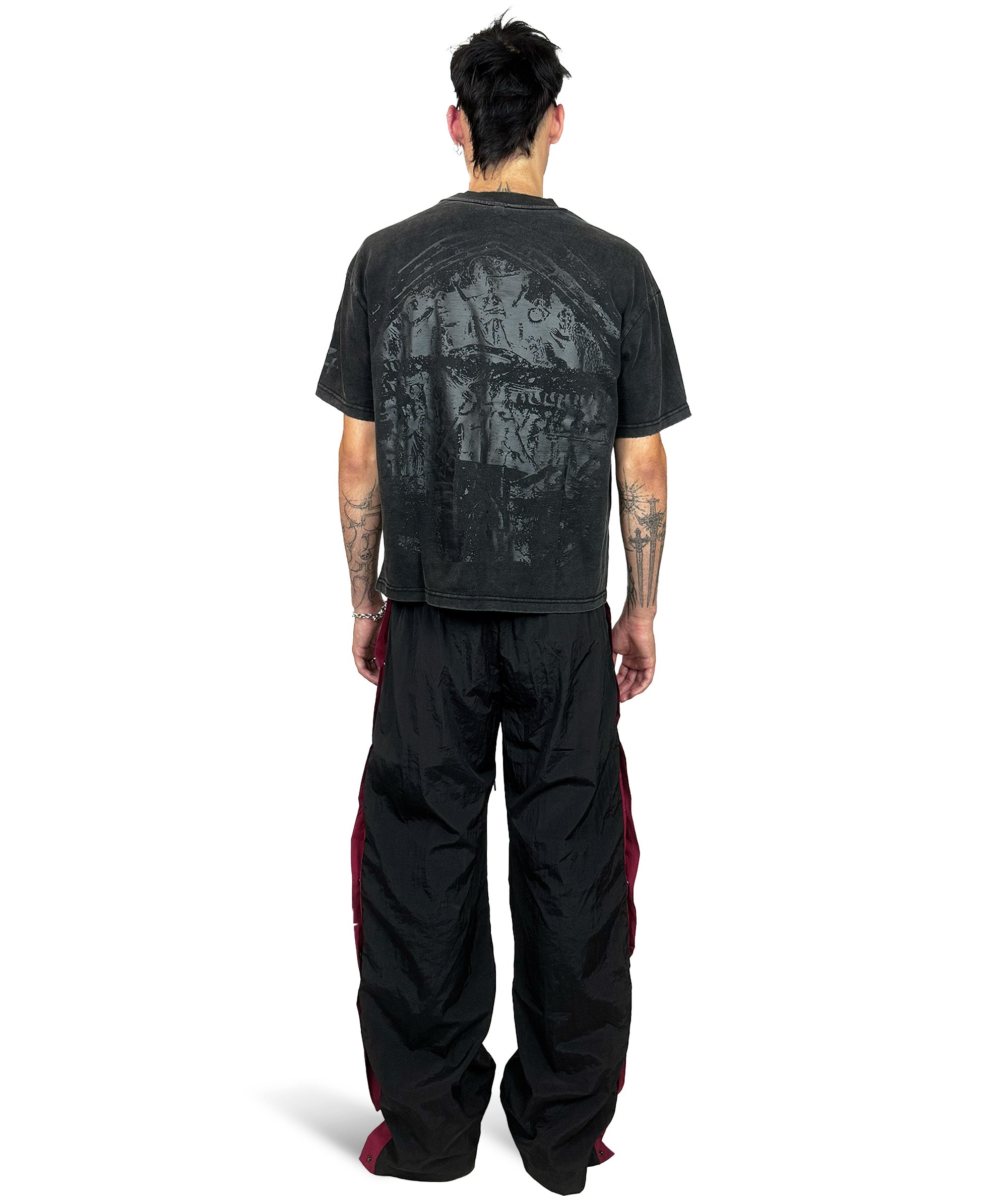 world smile t-shirt black stone washed