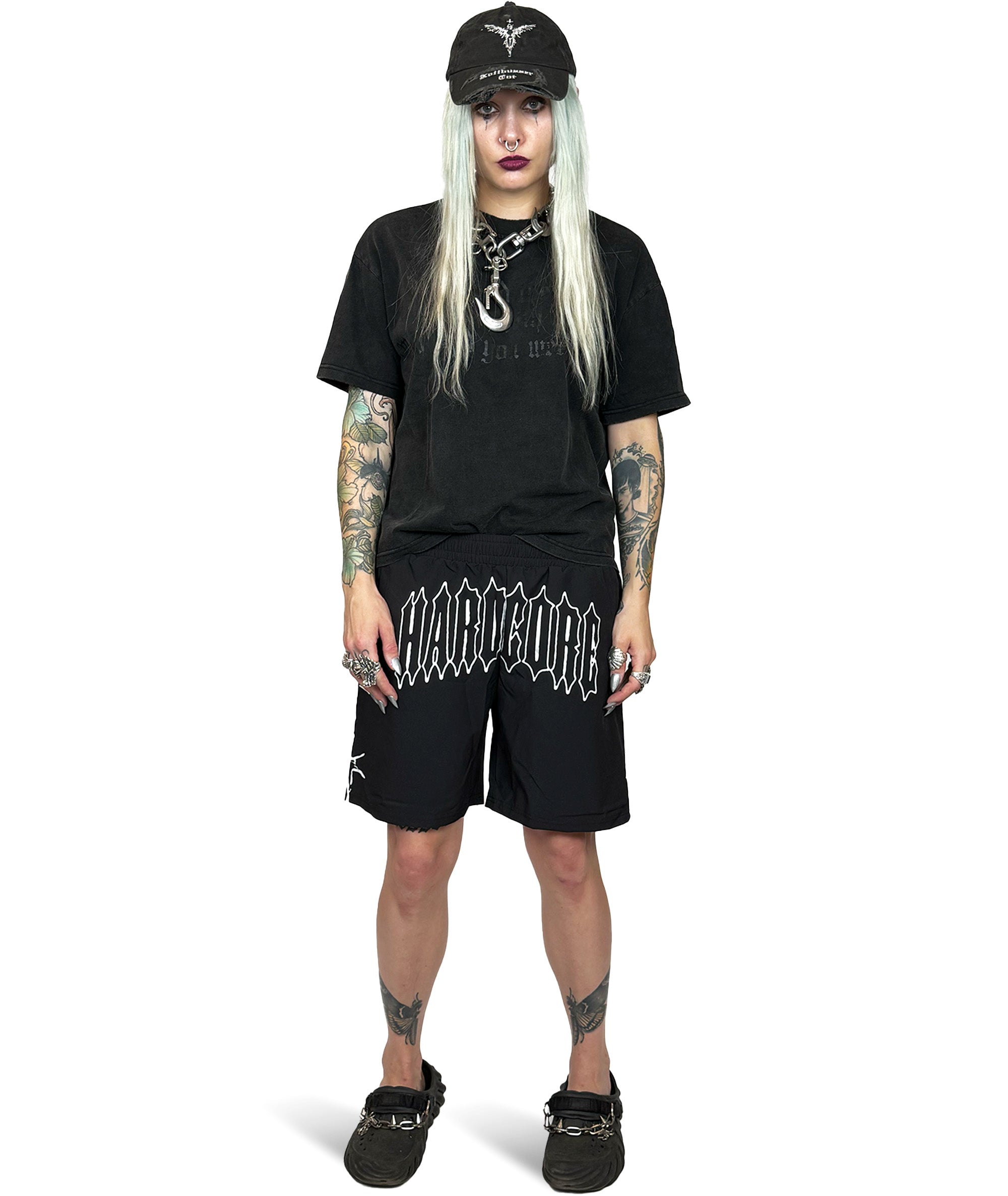 world smile t-shirt black stone washed