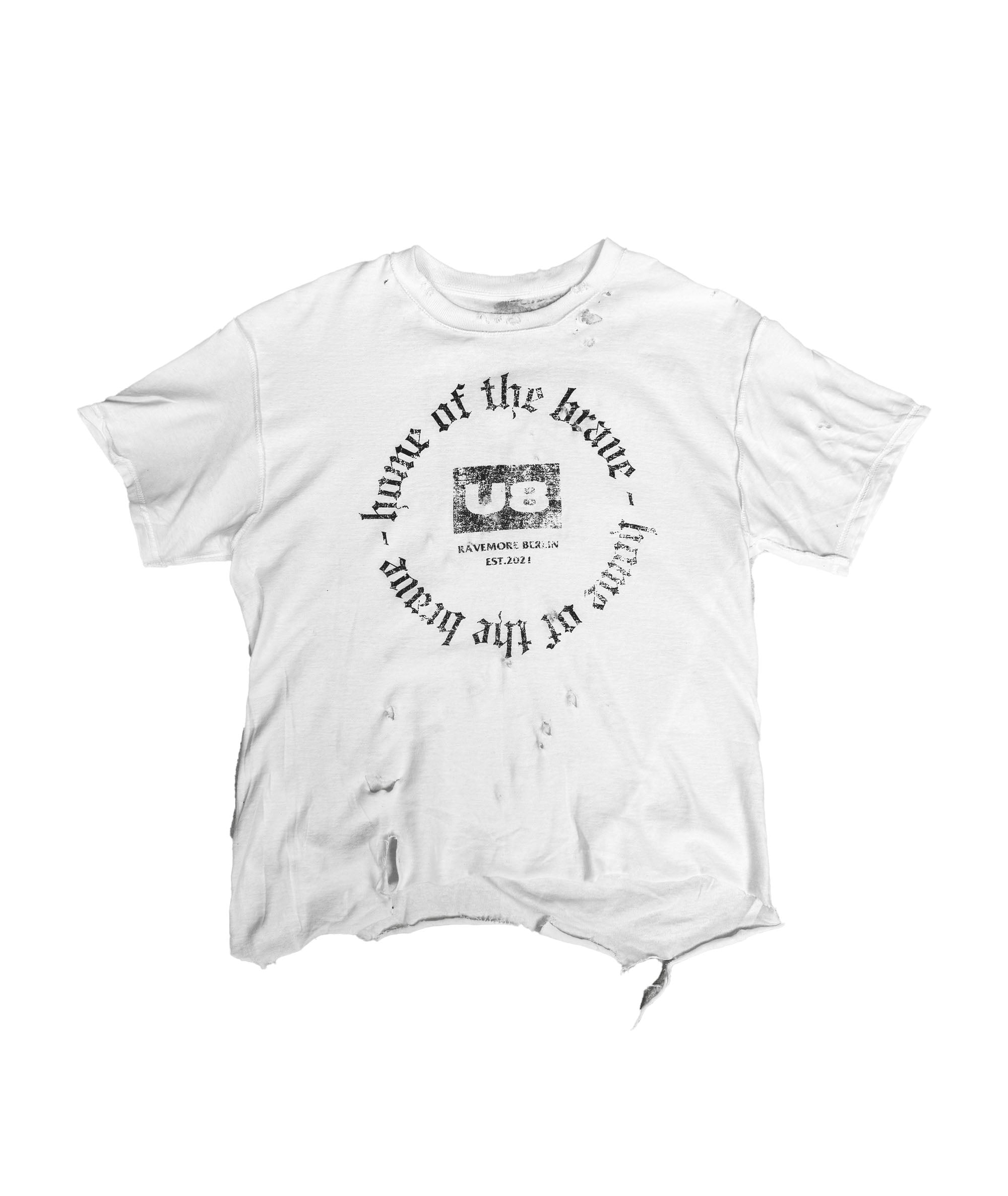 white distressed viperbite t-shirt ravemore