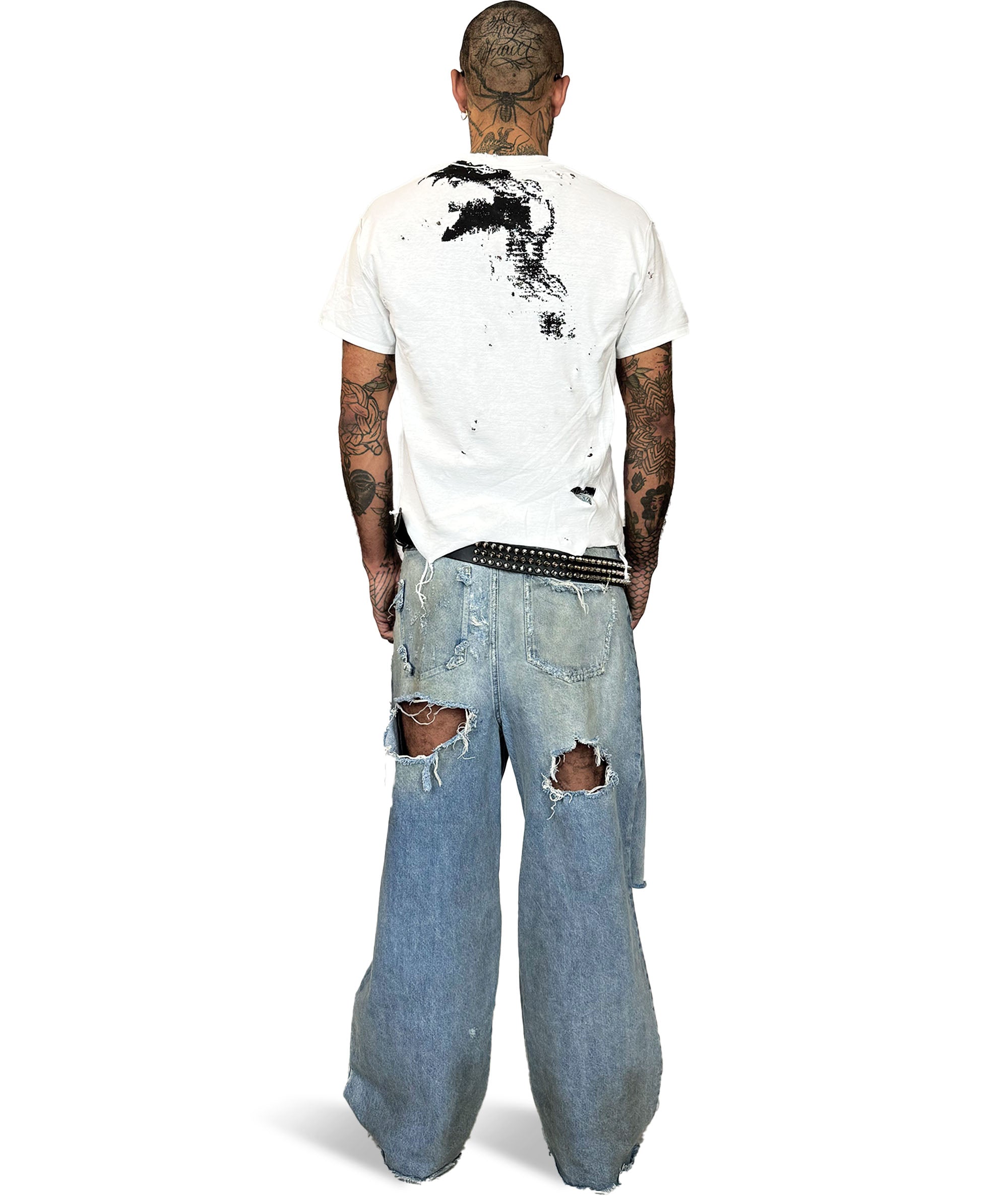 white distressed viperbite t-shirt ravemore