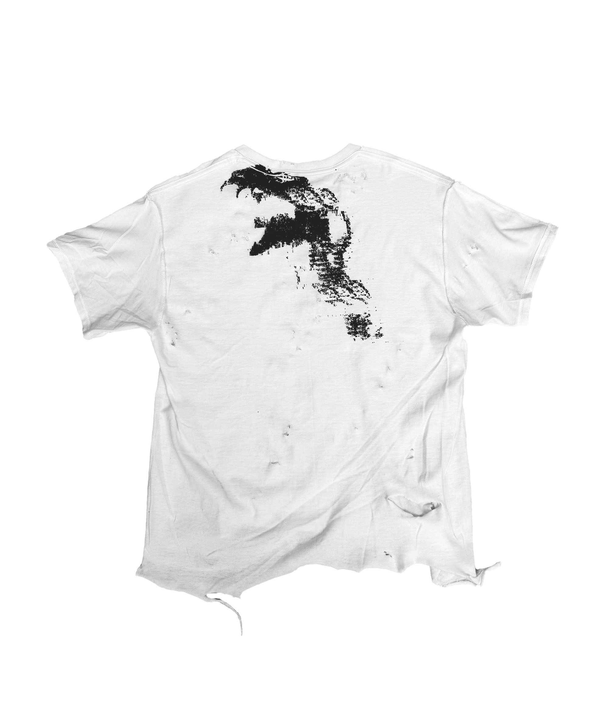 white distressed viperbite t-shirt ravemore