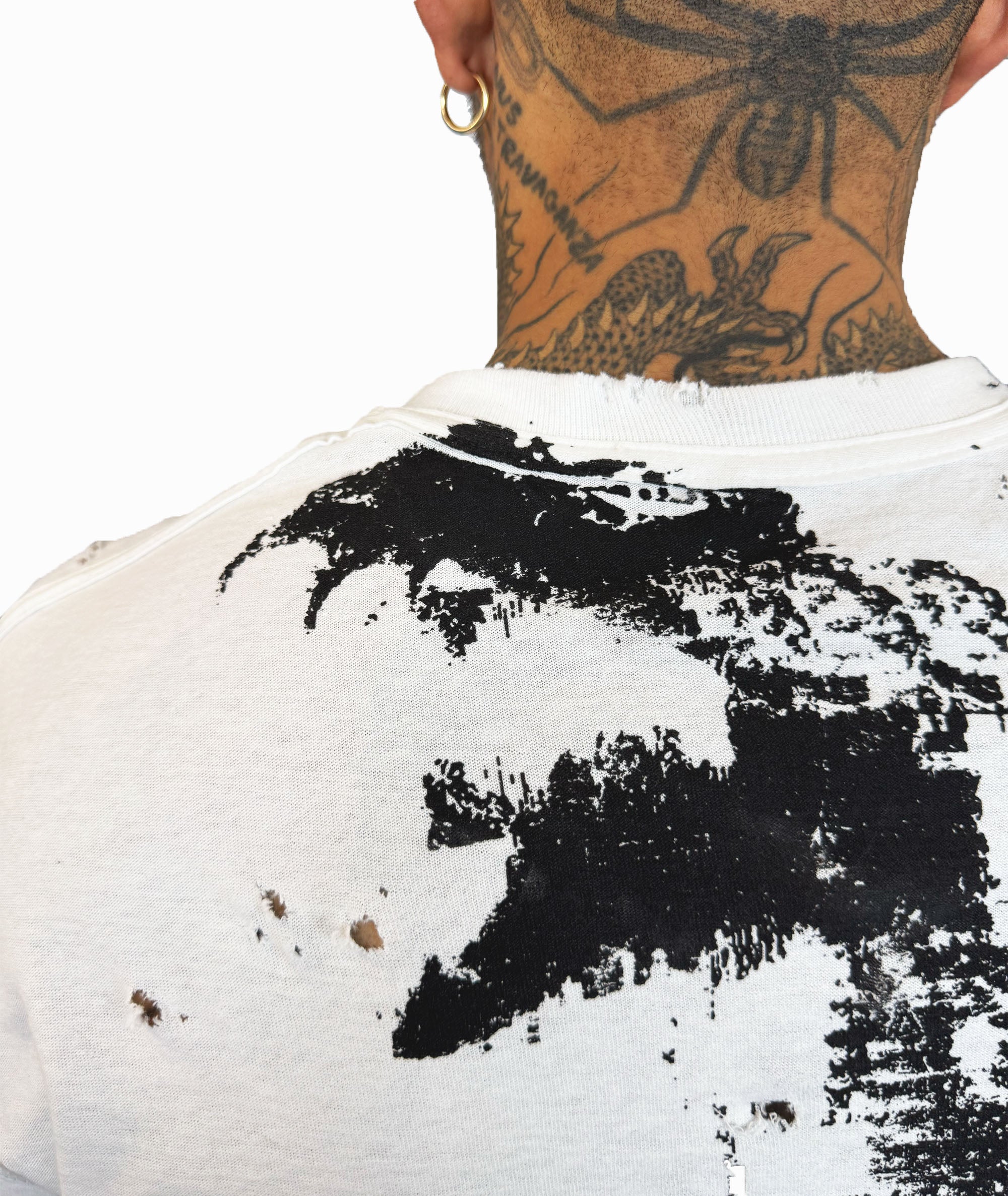 white distressed viperbite t-shirt ravemore