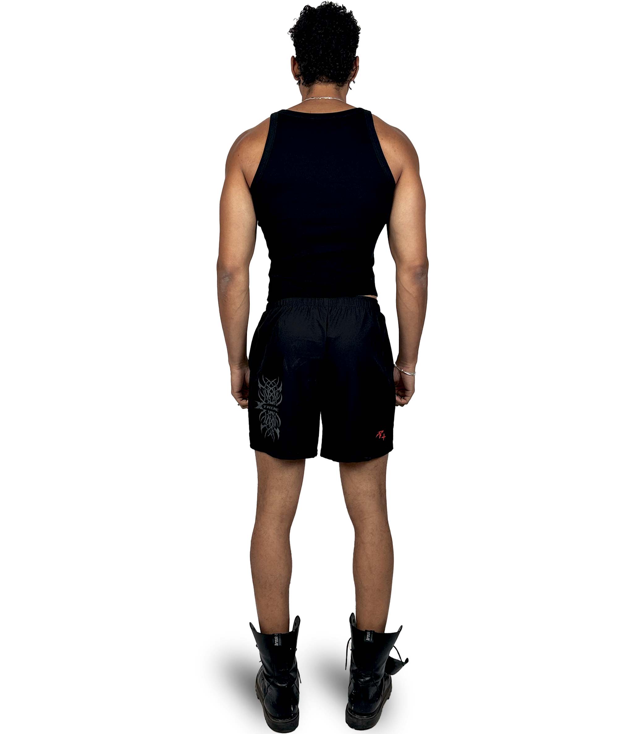RAVEMORE BLACK TRIBAL SHORTS
