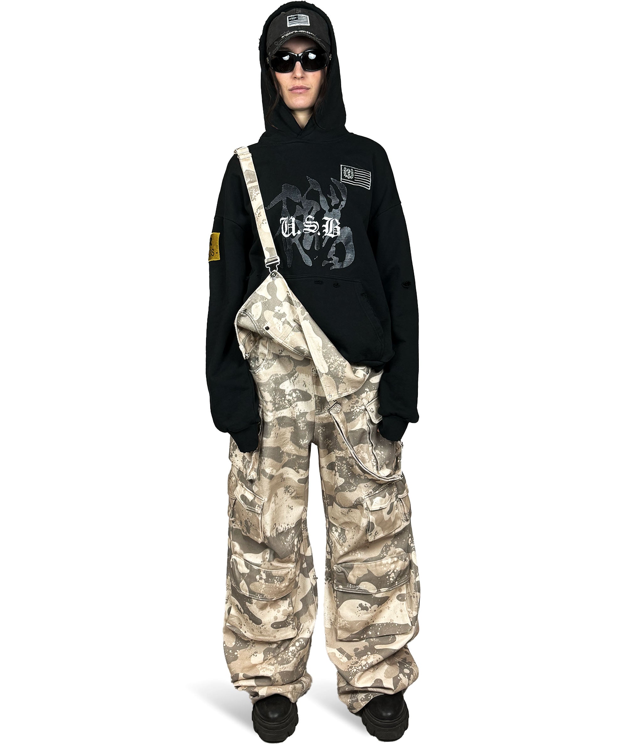 white camouflage cargopants ravemore
