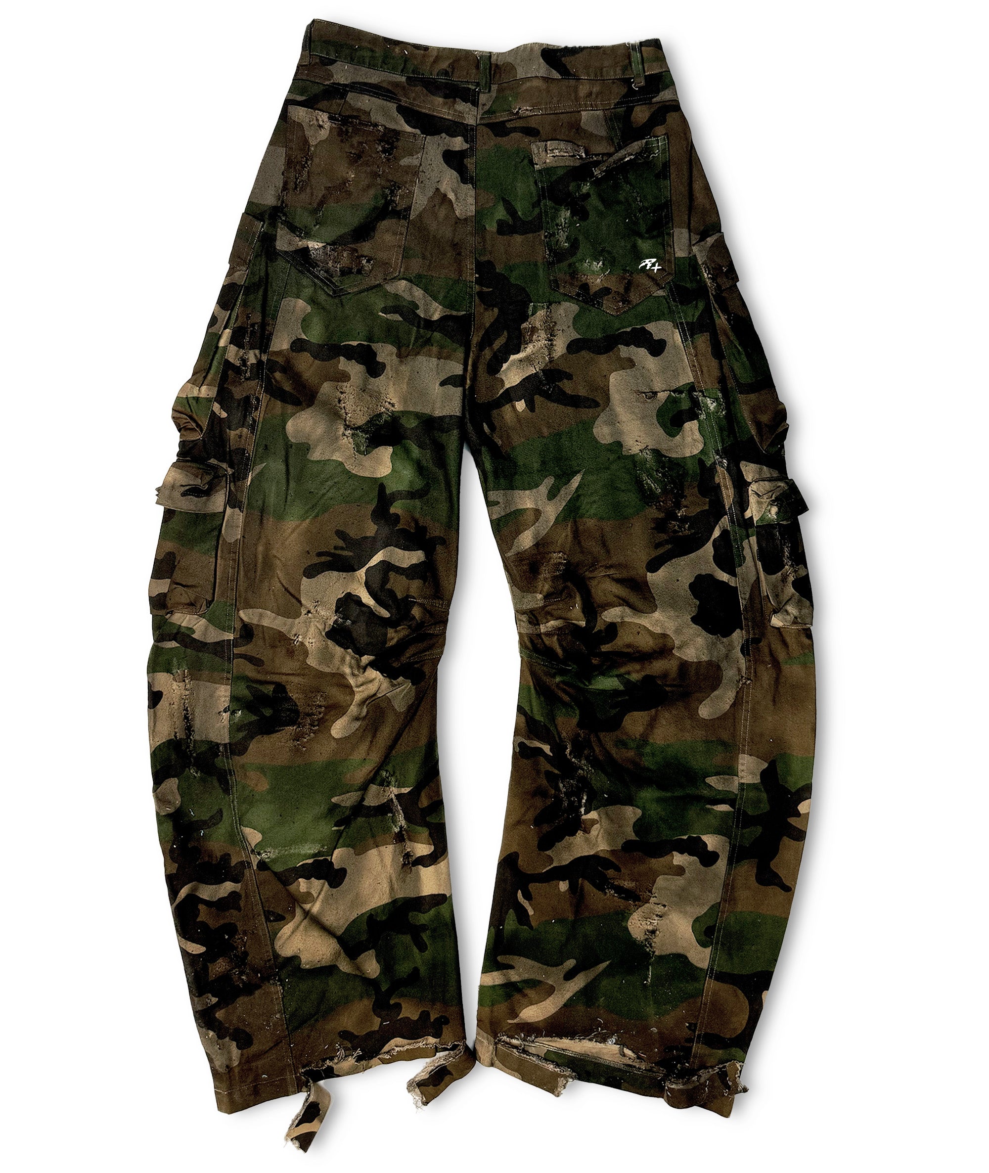 motor oil oversized camo pants r+