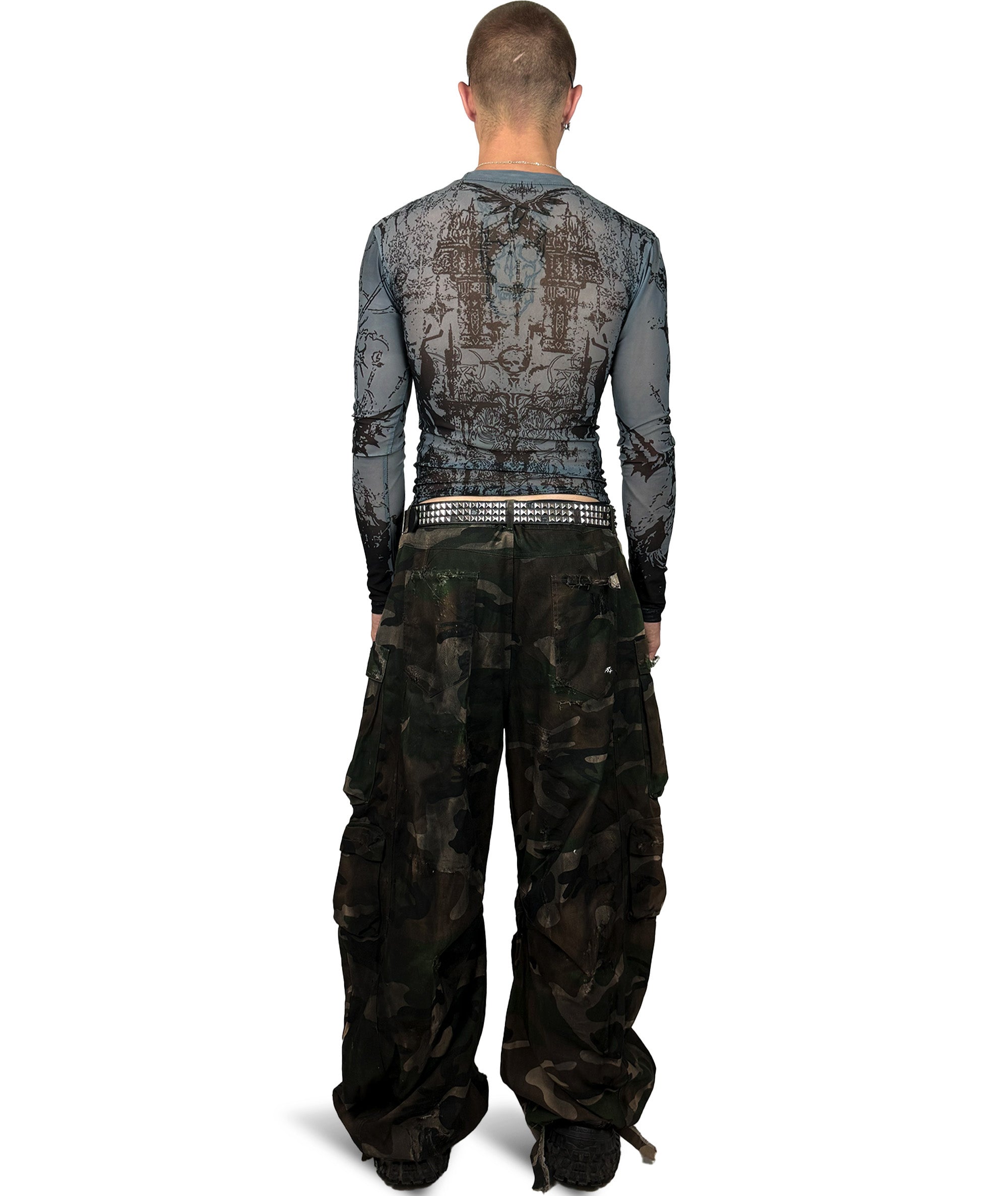 motor oil oversized camo pants r+