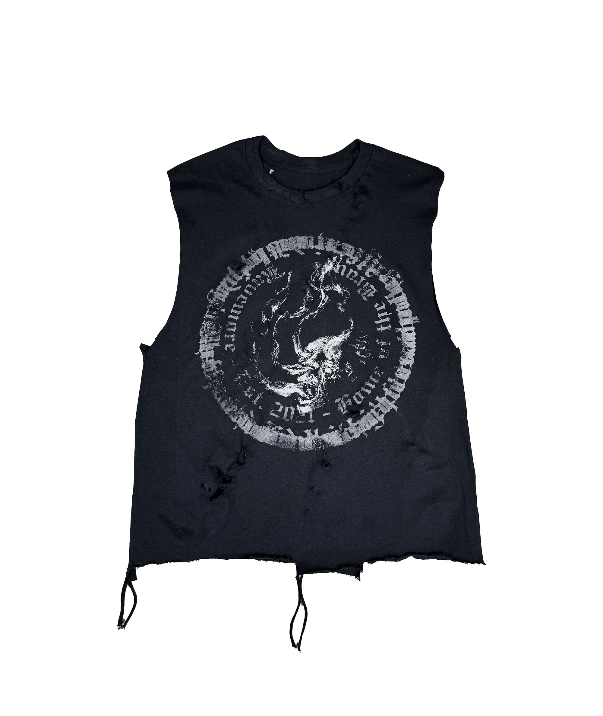 【R+】U8 SELF DEFENSE-DISTRESSED T-SHIRT【RAVEMORE BERLIN】 U8 SELF DEFENSE - DISTRESSED T-SHIRT | UNISEX