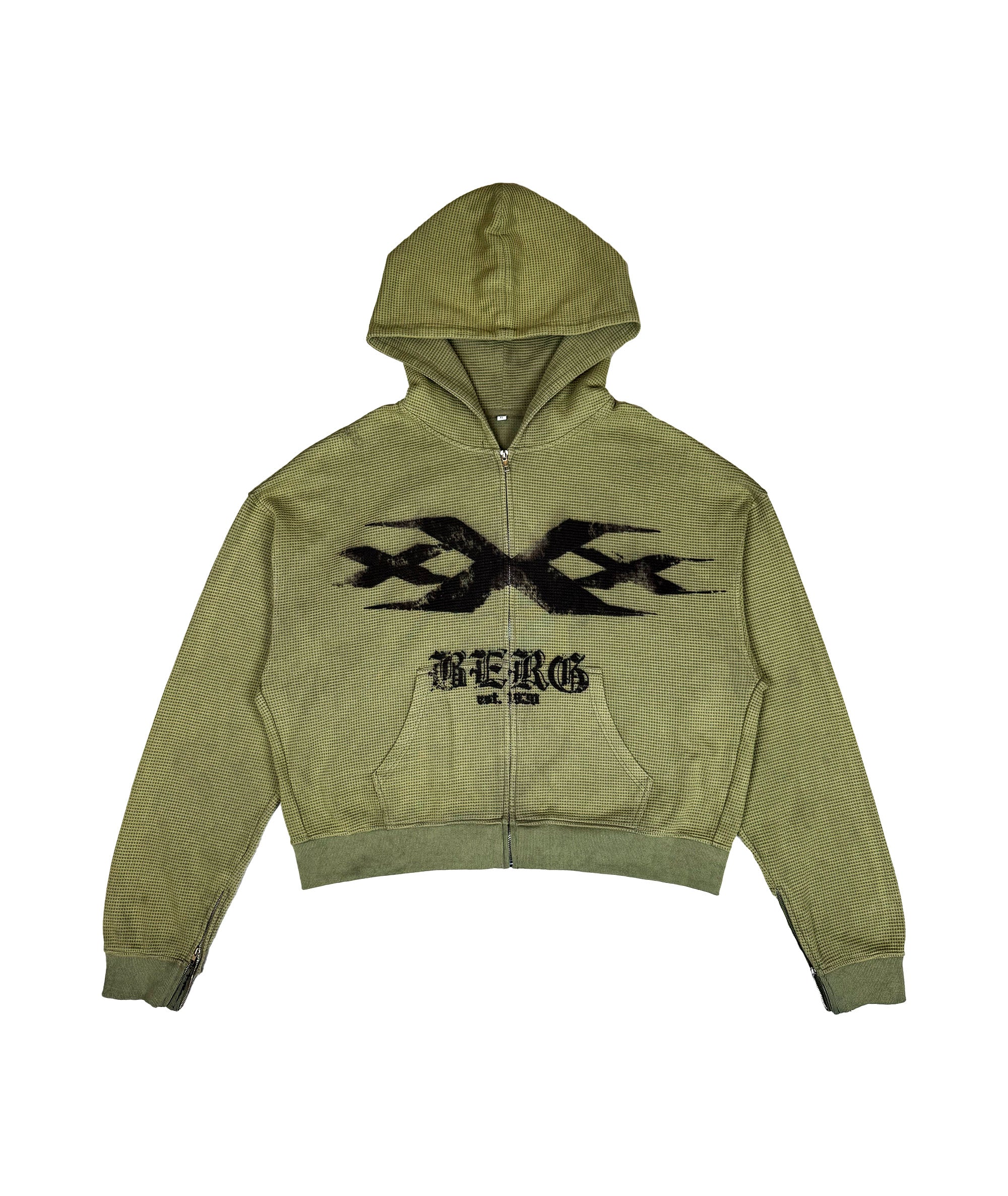 TRIPLE X-BERG - ZIP HOODIE | MILITARY GREEN, UNISEX