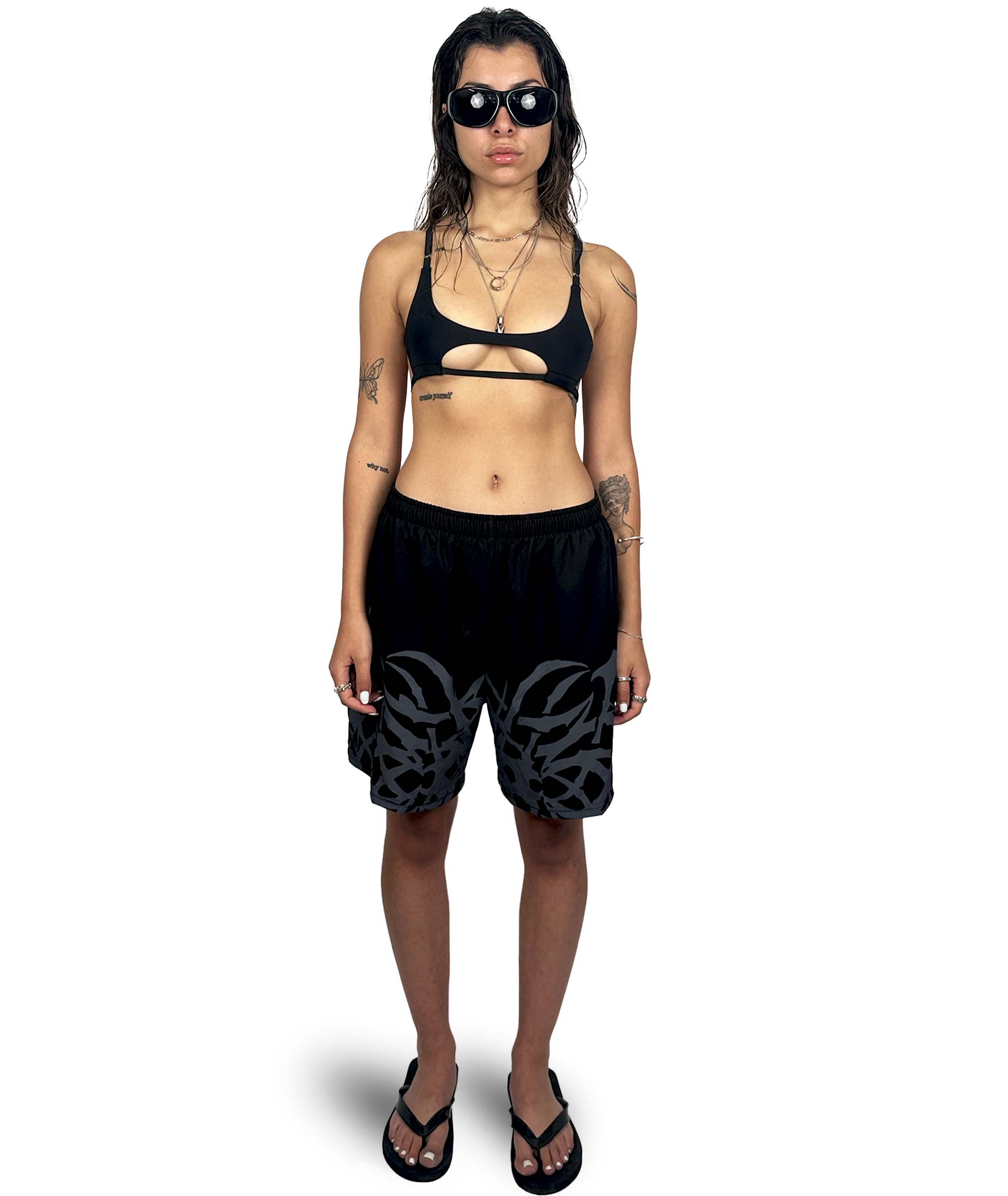 R+ BLAZE GREY TRIBAL SHORTS
