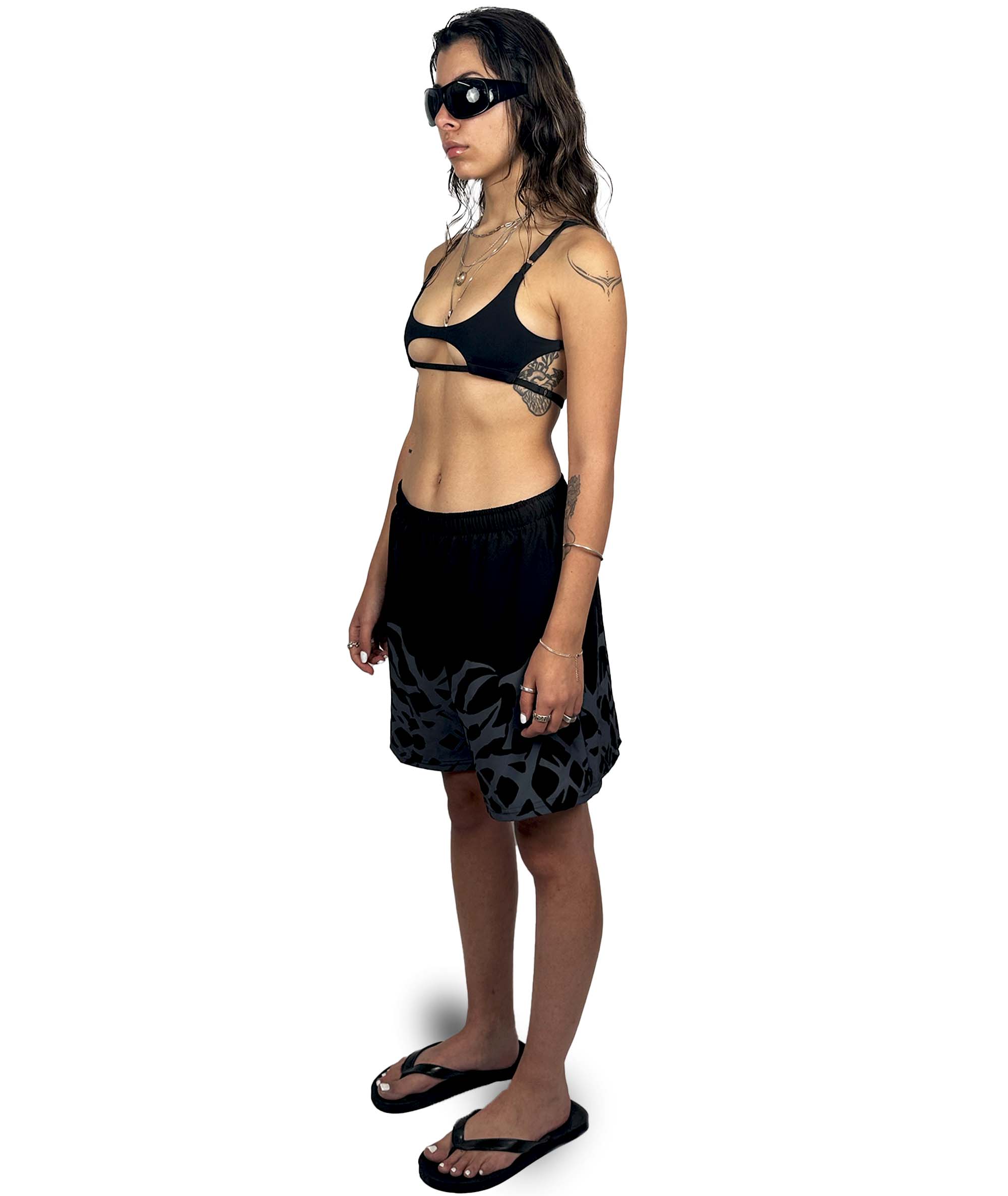 R+ BLAZE GREY TRIBAL SHORTS side