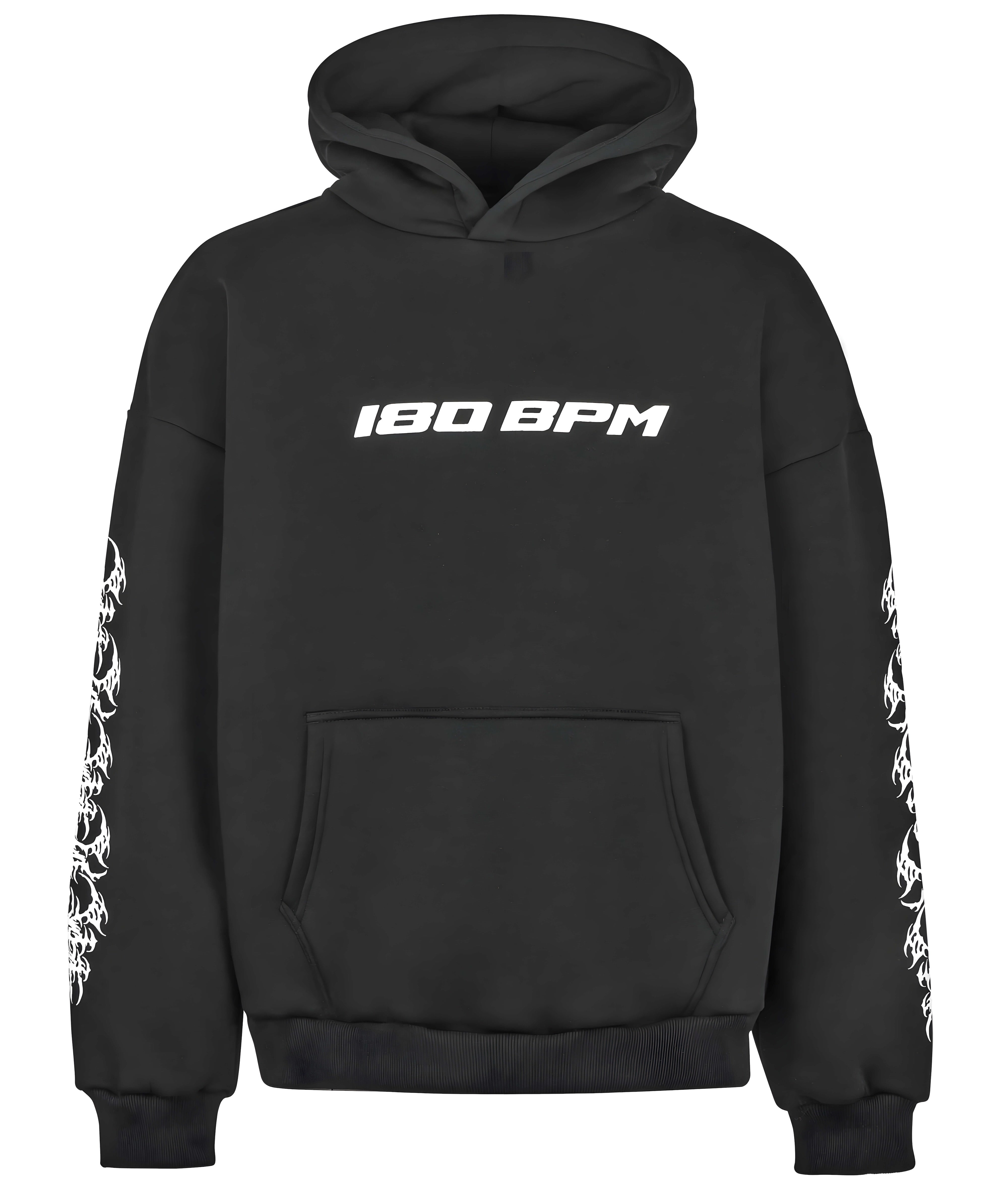 180 bpm hoodie black r+