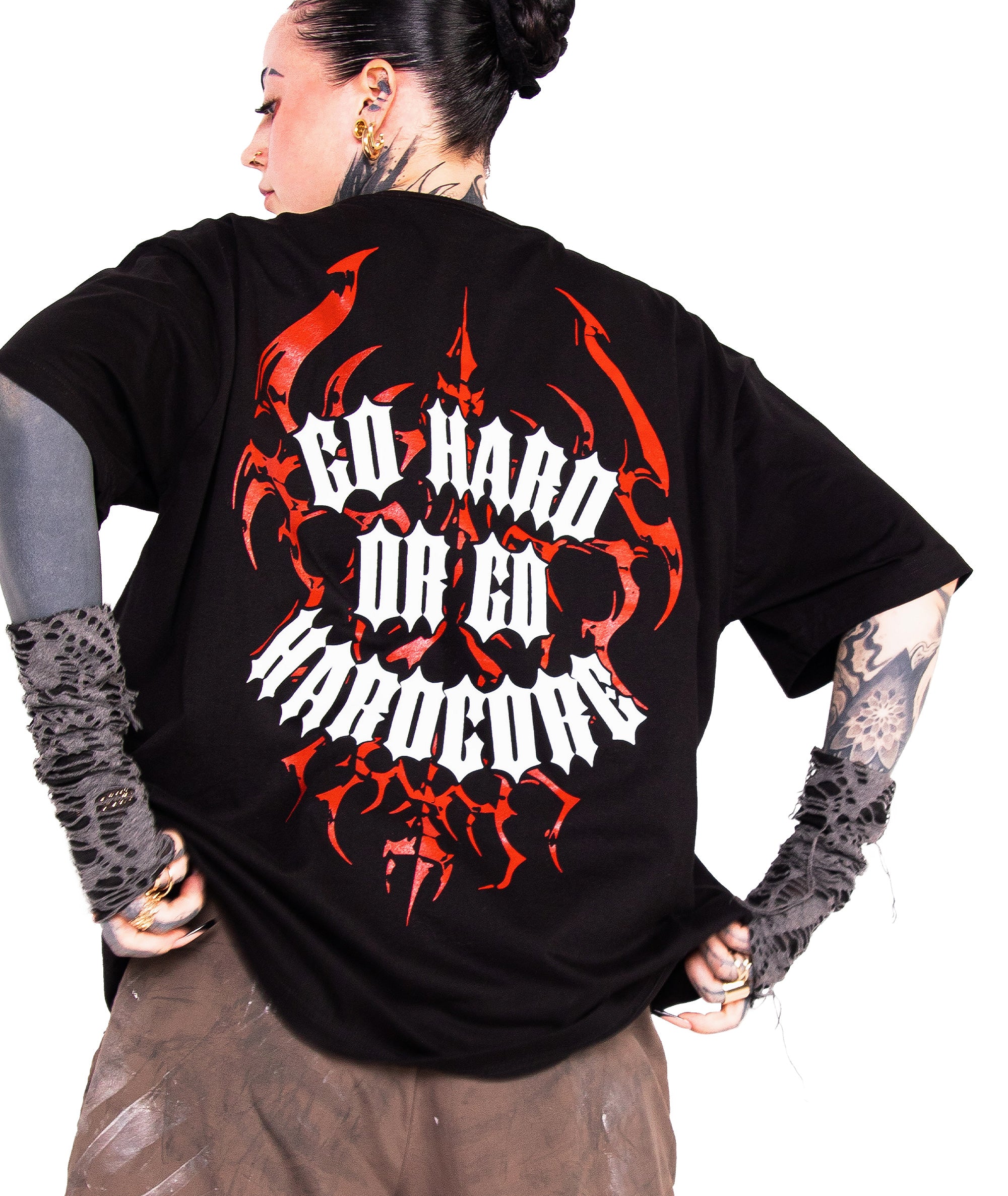 GO HARD OR GO HARDCORE T-Shirt | black, unisex
