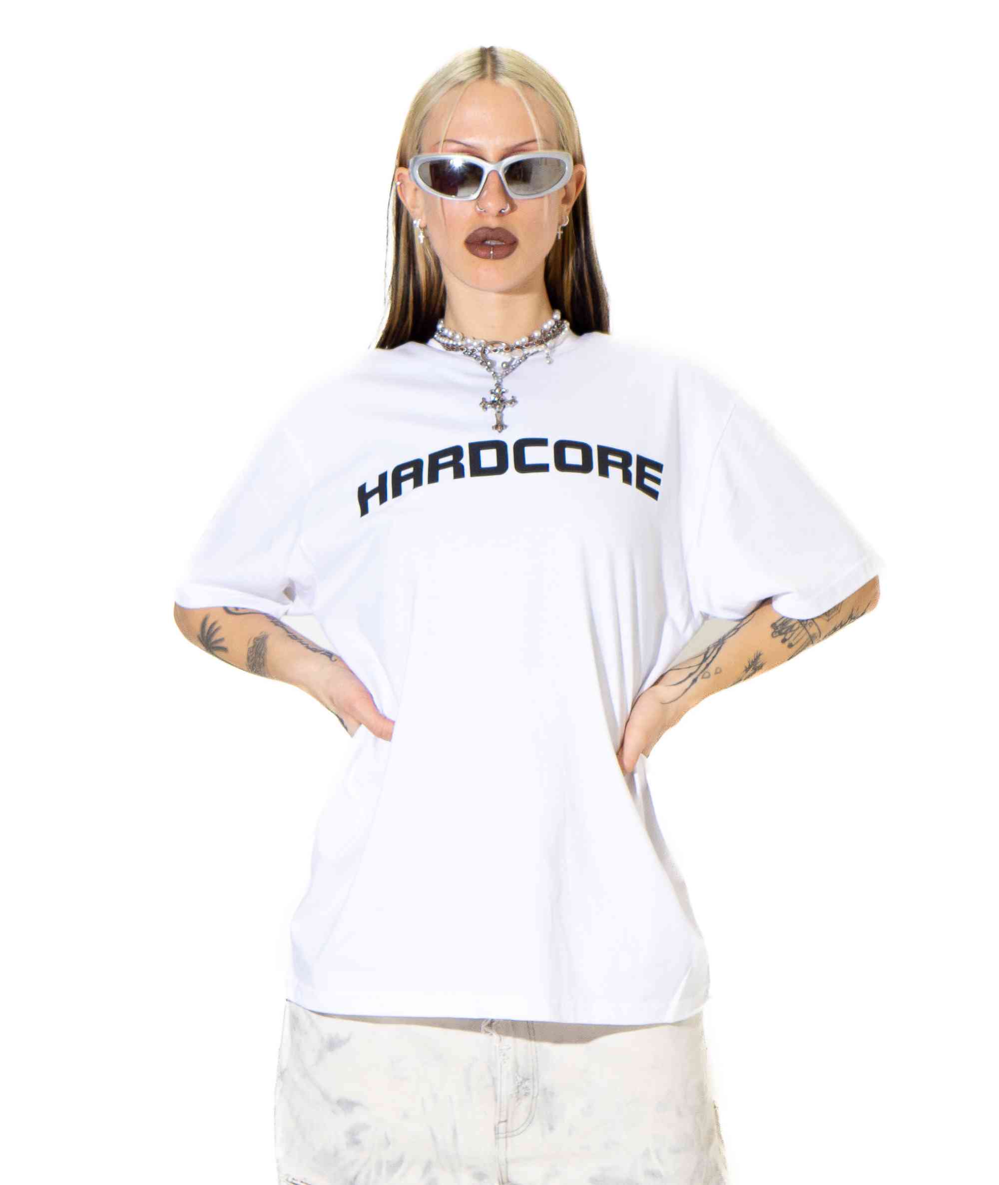 Oversized HARDCORE T-Shirt (White - Type 2) | unisex