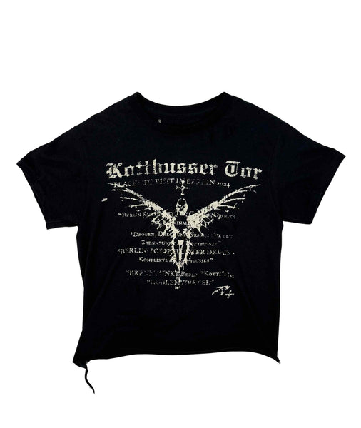 【R+】DISTORTED T-Shirt【RAVEMORE BERLIN】 DISTORTED T-SHIRT BLACK