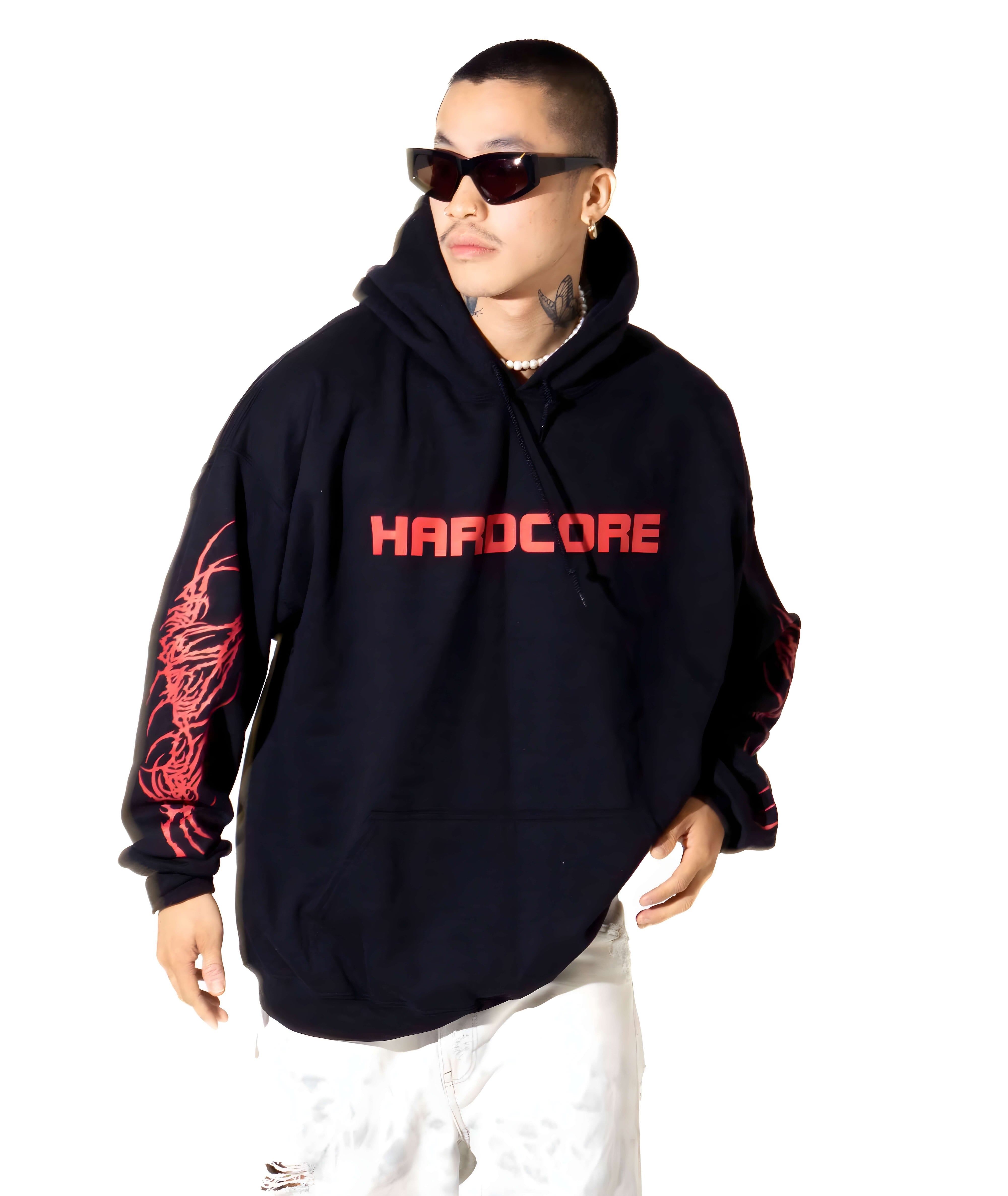 hardcore hoodie black ravemore r+
