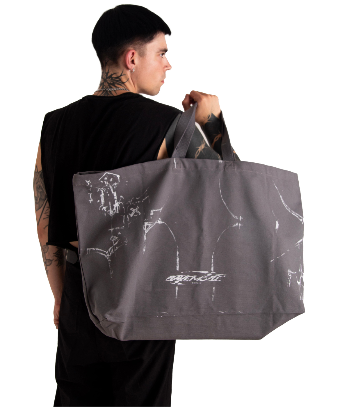 Church Oversized Club Bag with white Tribals | RAVEMORE BERLIN